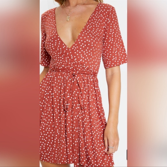 Polka dotted Wrap Dress - Picture 8 of 8